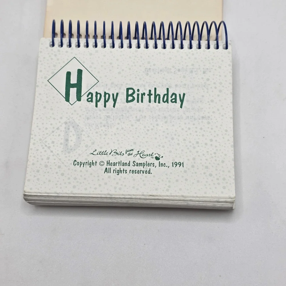 Heartland Samplers Happy Birthday Perpetual Calendar 1991 Vintage Desk Easel 90s